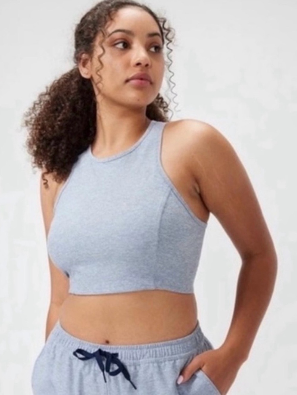 Outdoor Voices Athena Quartz Blue Crop Top